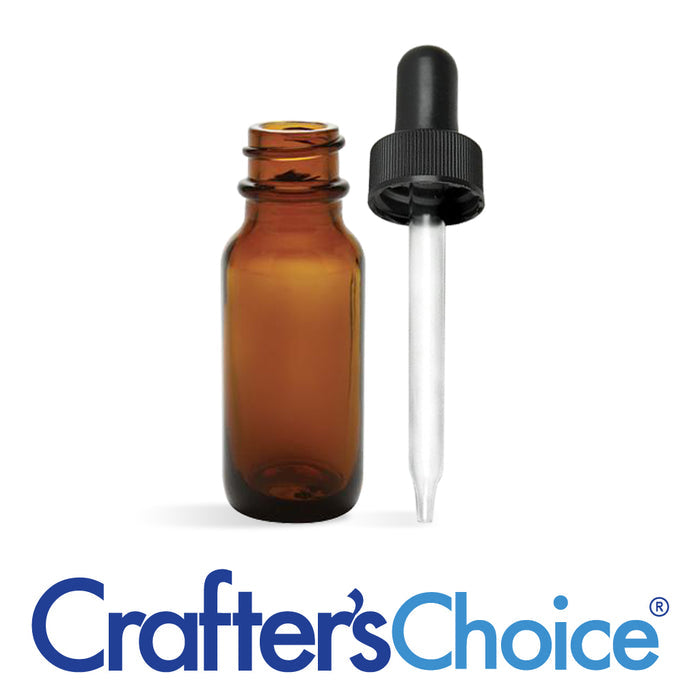 0.5 oz Amber Glass Bottle & Dropper Top