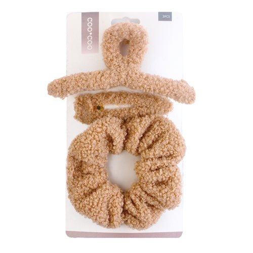 Coo Coo Plush Claw Clip & Pin & Scrunchie Set 3pcs - ikatehouse