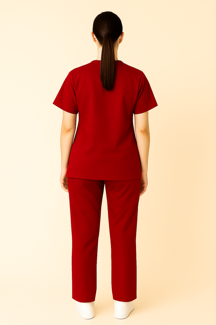 ELITE 6 POCKET MANDARIN (RED) WOMEN SCRUB