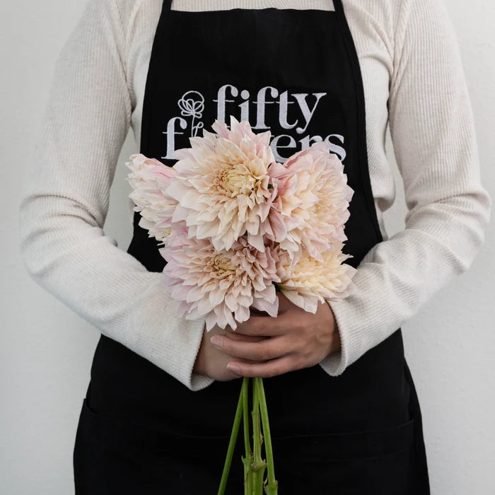 Evening Sun Dinner Plate Dahlia Flower Apron - Image