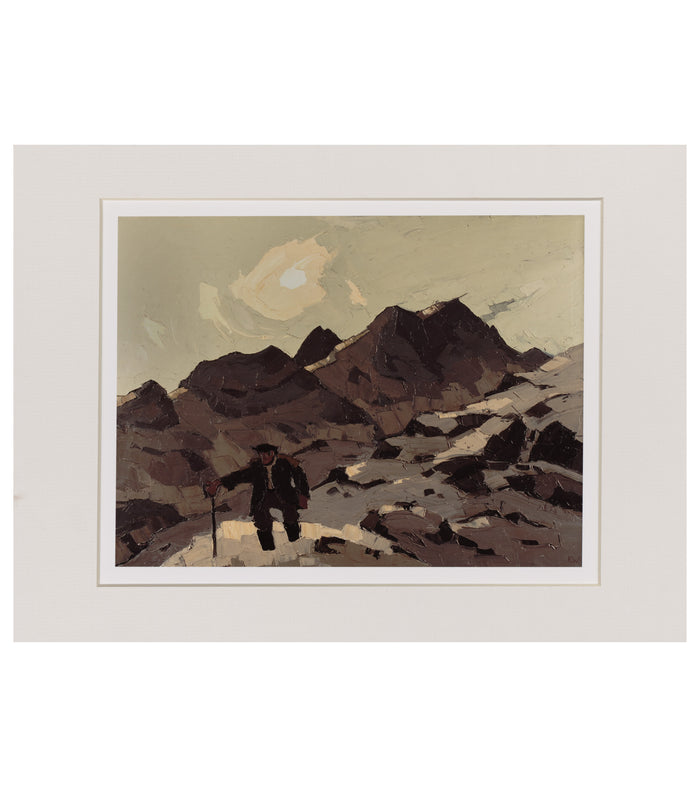 Farmer on the Mountain - Sir Kyffin Williams Mounted Print
