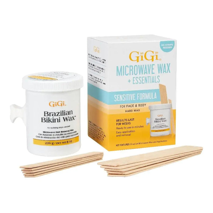 Gigi Microwave Wax & Essentials Sensitive Formula Brazilian Bikini Wax Kit - ikatehouse