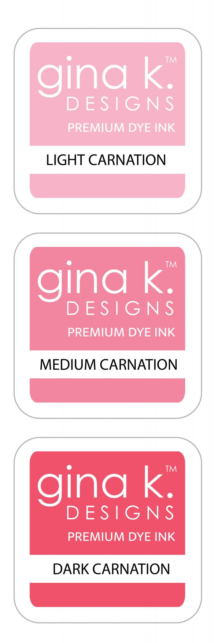 Gina K. Designs - Color Companions Ink Cube Set - Carnation. Gina K. Designs Ink Cubes are acid-free and PH-Neutral. They are convenient for travel and easy to store. They are an economic way to collect lots of colors. Available at Embellish Away located in Bowmanville Ontario Canada.