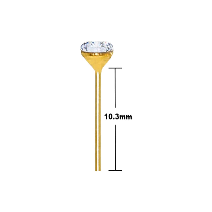 GNS Nose Straight 1 Stone Gold 30pcs - ikatehouse