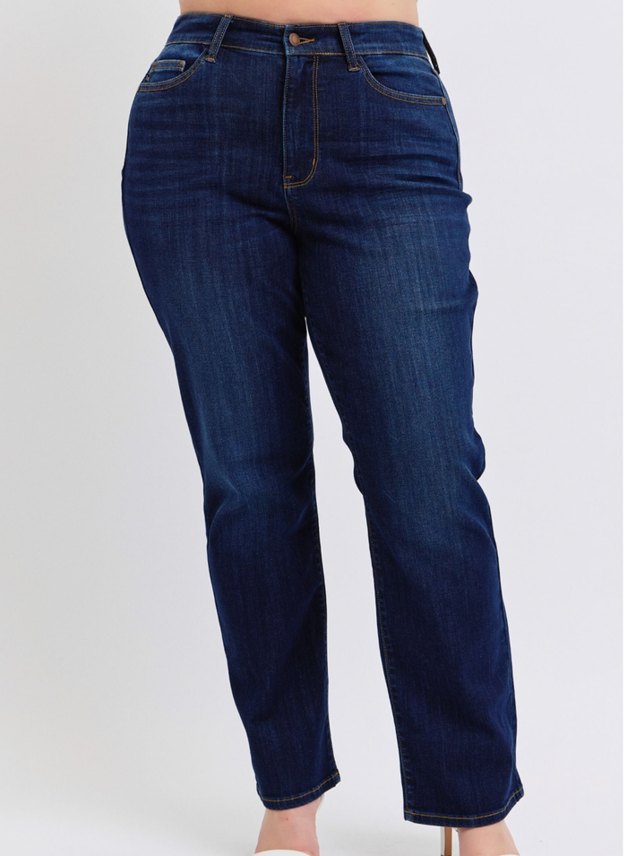 High Waisted Straight Leg Jean