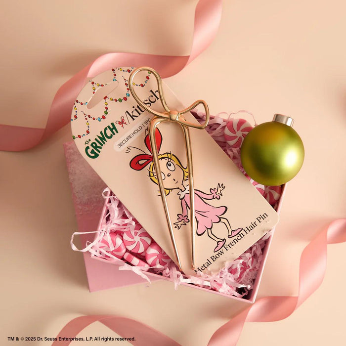 Kitsch x The Grinch Gold Bow French Hair Pin