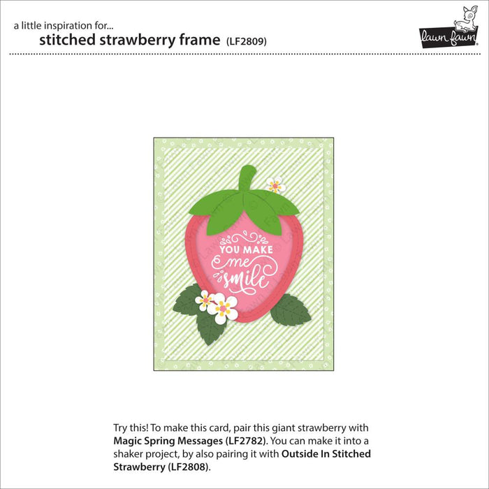 Lawn Fawn - Cuts Custom Craft Die - Stitched Strawberry Frame