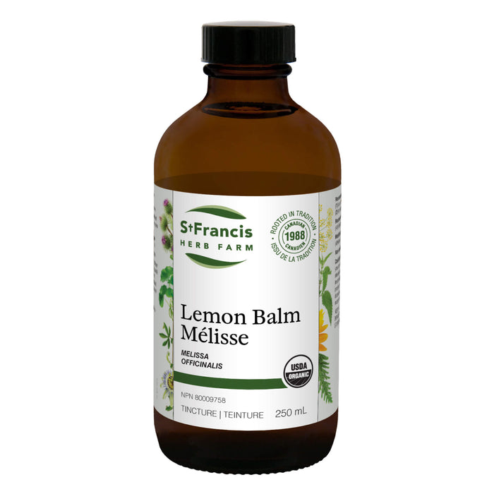 Bottle of St. Francis Herb Farm Lemon Balm 250ml