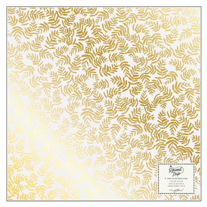 Maggie Holmes - Specialty Paper 12"X12" - Round Trip - Vellum W/Gold Foil. Available at Embellish Away located in Bowmanville Ontario Canada.