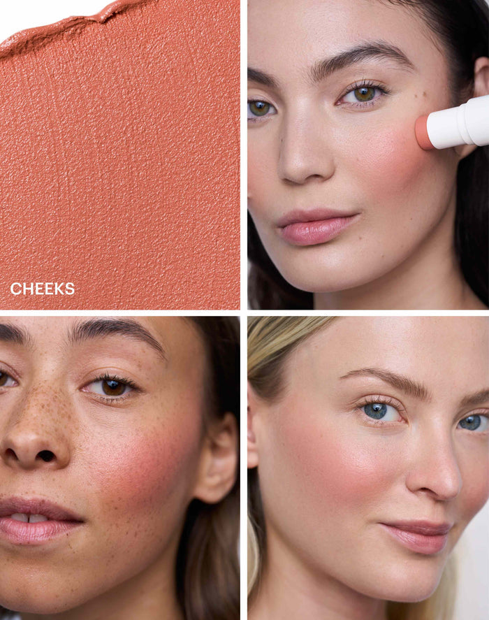 blush-glow-duo-stick-your-choice; cheeks-blush: Cheeks ist ein warmes Rosa-Nude mit pfirsichfarbenen Untertönen