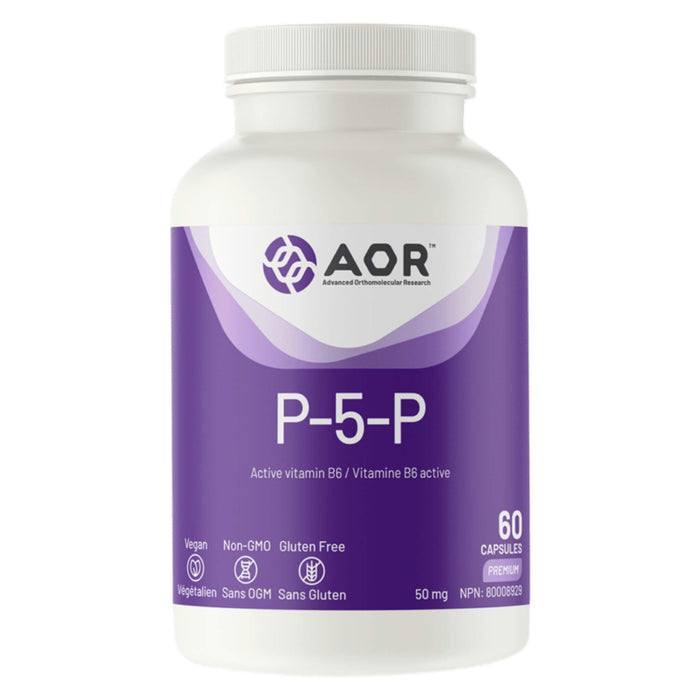 Bottle of AOR P-5-P 50mg 60Capsules