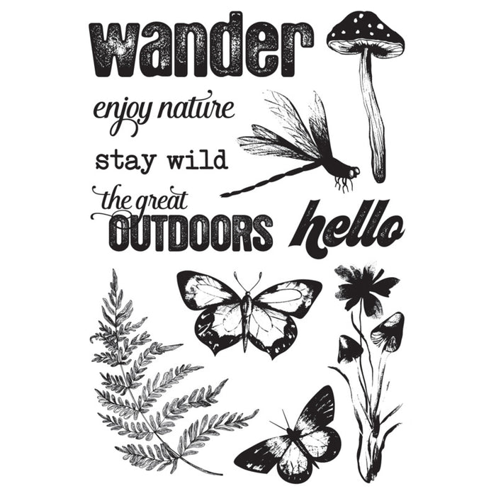 Simple Stories Clear Stamp Simple Vintage Woodlands. Photopolymer clear stamps; (11) stamps. Available at Embellish Away located in Bowmanville Ontario Canada.
