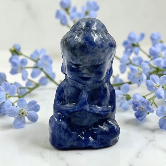 Sodalite Mini Meditating Crystal Buddha
