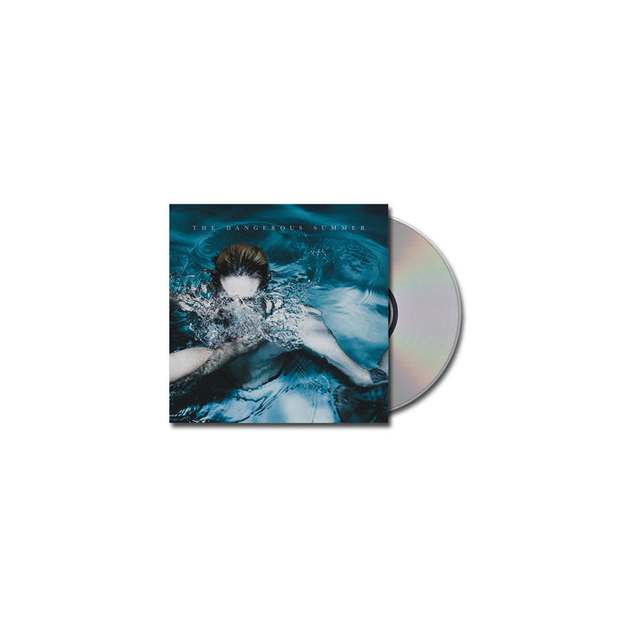 A self-titled CD by The Dangerous Summer, partially pulled from its case, features album art showing a person submerged in blue water with outstretched arms and blurred motion. The Dangerous Summer is displayed at the top; tracklist details arent visible.