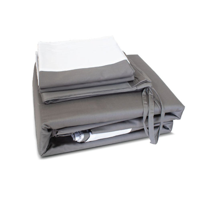 KYUSEI HOME 100% Long Staple Cotton Kasane 1100TC Bed Set 5pcs - Grey | Isetan KL Online Store