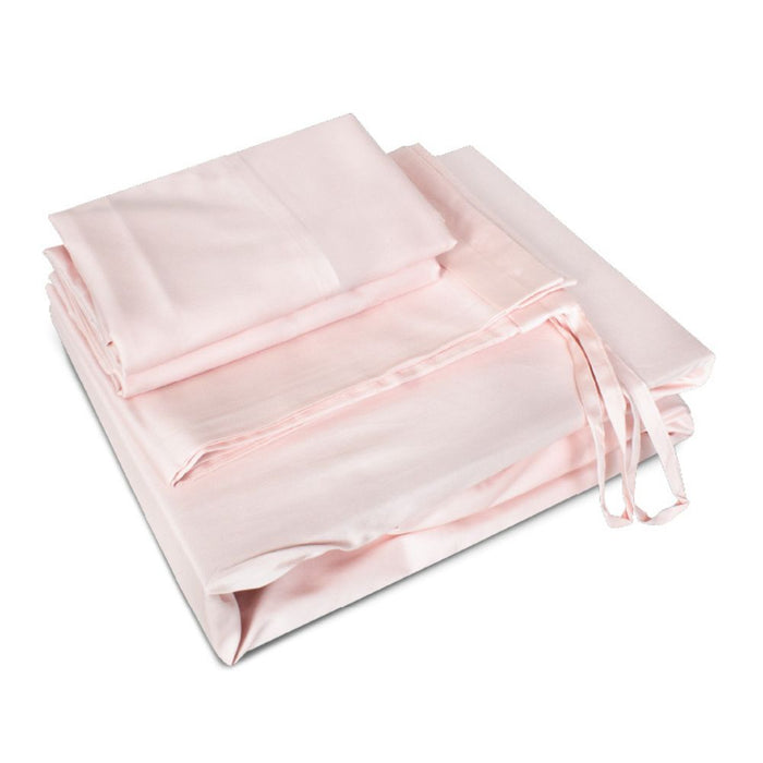 KYUSEI HOME 100% Long Staple Cotton Solid 1100TC Fitted Sheet Set - Sango Peach | Isetan KL Online Store