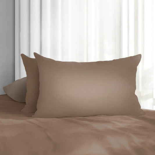 100% Long Staple Cotton Solid 1100TC Pillow Shame 2pcs- Kurumi Brown