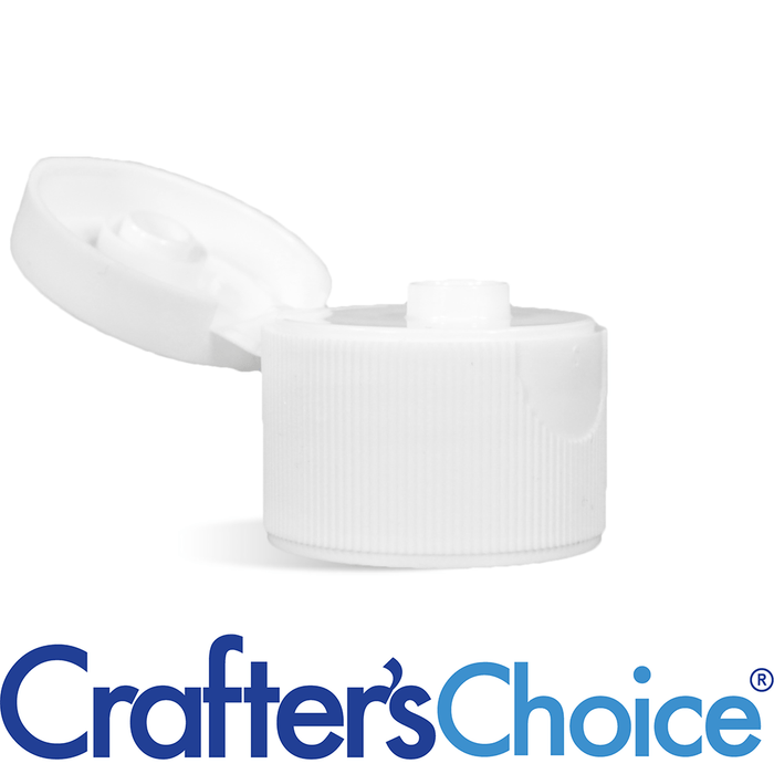 24/410 White Ribbed Flip Top Cap