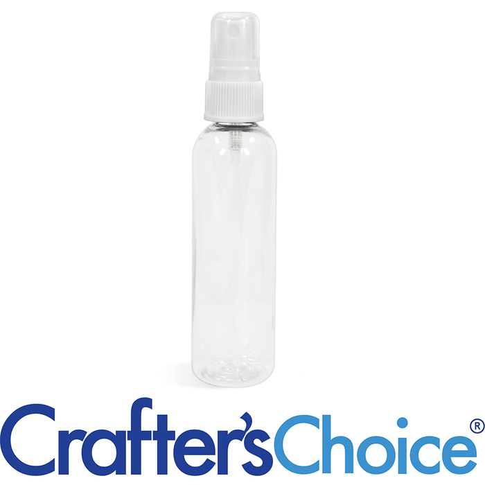 8 oz Clear Bullet Bottle with White Ribbed Sprayer