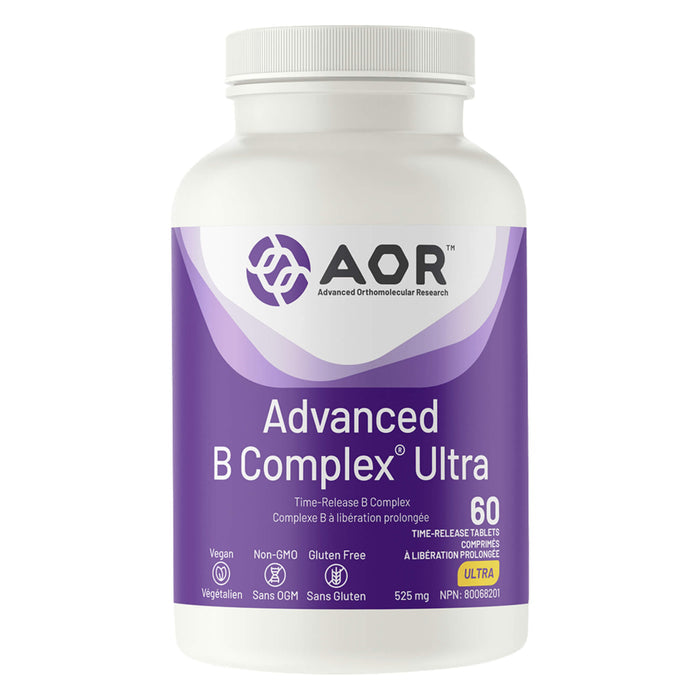 Bottle of AOR Advanced B Complex Ultra 525mg 60 Time-Release Tablet