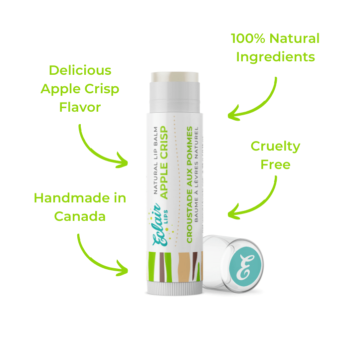 Eclair Apple Crisp lip balm with natural ingredients, cruelty-free, handmade in...