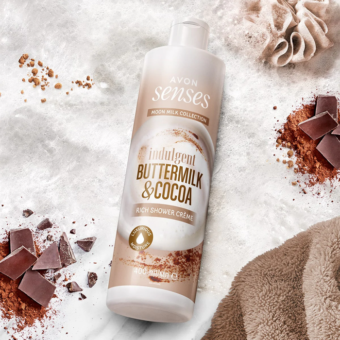 Avon Senses Moon Milk Collection Indulgent Buttermilk & Cocoa Rich Shower Crème