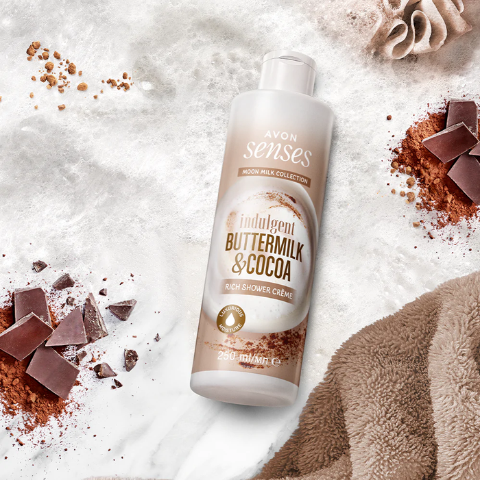 Avon Senses Moon Milk Collection Indulgent Buttermilk & Cocoa Rich Shower Crème