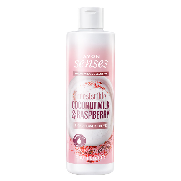Avon Senses Moon Milk Collection Irresistible Coconut Milk & Raspberry Rich Shower Crème
