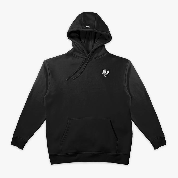 Black Baseline hoodie — front view