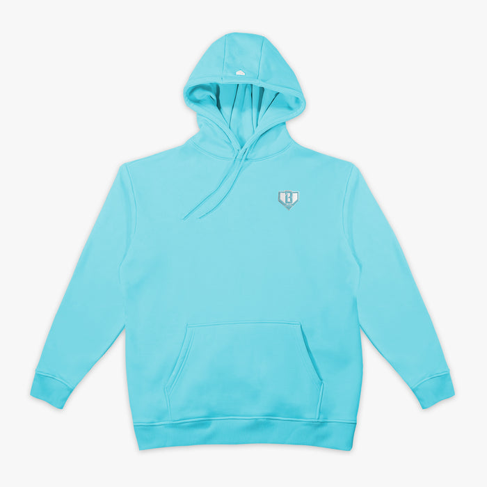 Blue Baseline Light Blue hoodie — front view