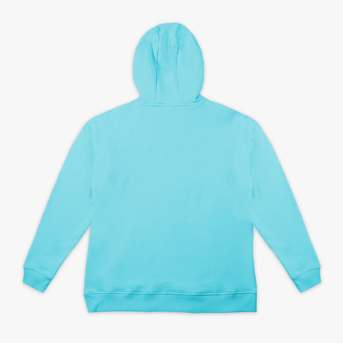 Blue Baseline Light Blue youth hoodie — back view