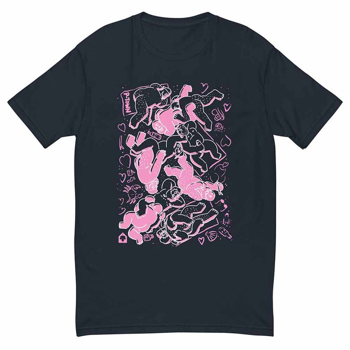 Bearpad Ptown Herring Cove Beach T-Shirt navy with pink and white