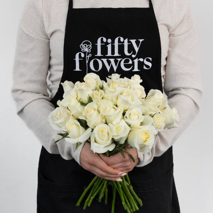 Blizzard White Rose Apron - Image