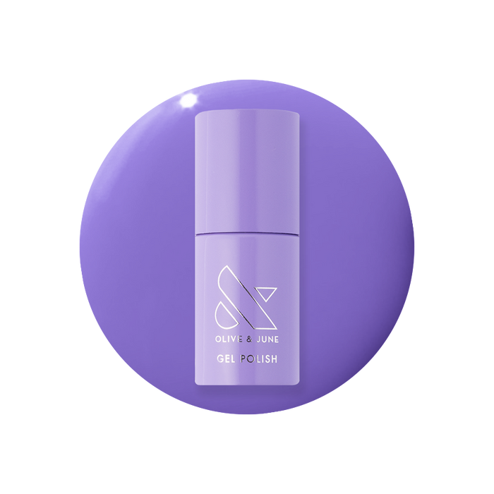 Bold & Unshaken - Gel bottle shown in bold vibrant purple for a long-lasting gel polish manicure by Olive and June