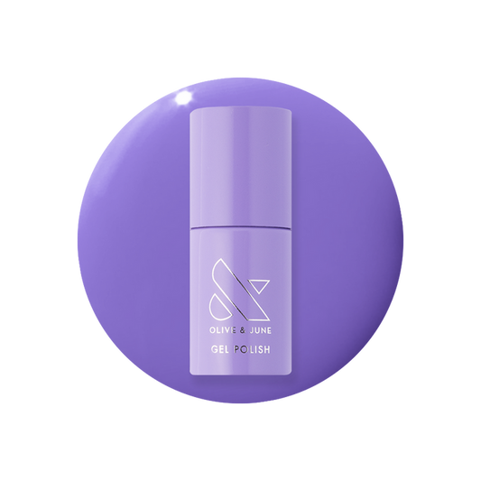 Bold & Unshaken - Gel bottle shown in bold vibrant purple for a long-lasting gel polish manicure by Olive and June