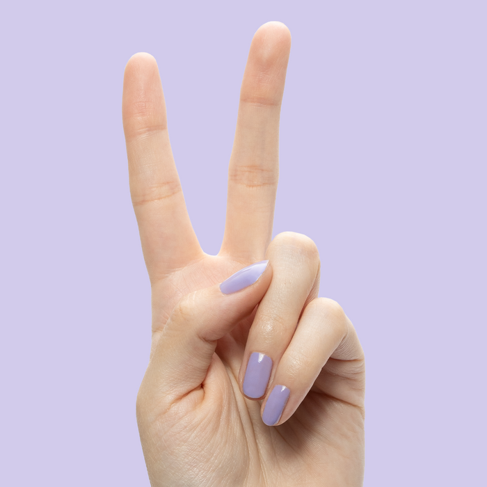 Bold & Unshaken - Gel shown on nails in a soft purple shade for a smooth, long-lasting gel manicure by Olive and June