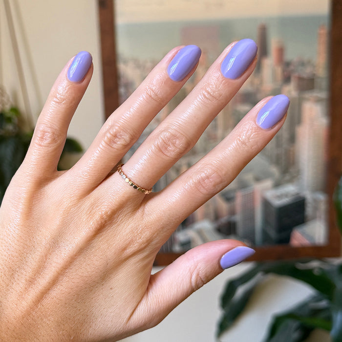 Bold & Unshaken - Gel shown on nails in a smooth purple shade for a vibrant, long-lasting gel polish manicure by Olive and June