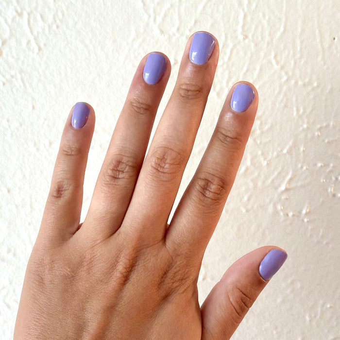 Bold & Unshaken - Gel shown on natural nails in a smooth purple shade for a vibrant, long-lasting gel manicure by Olive and June