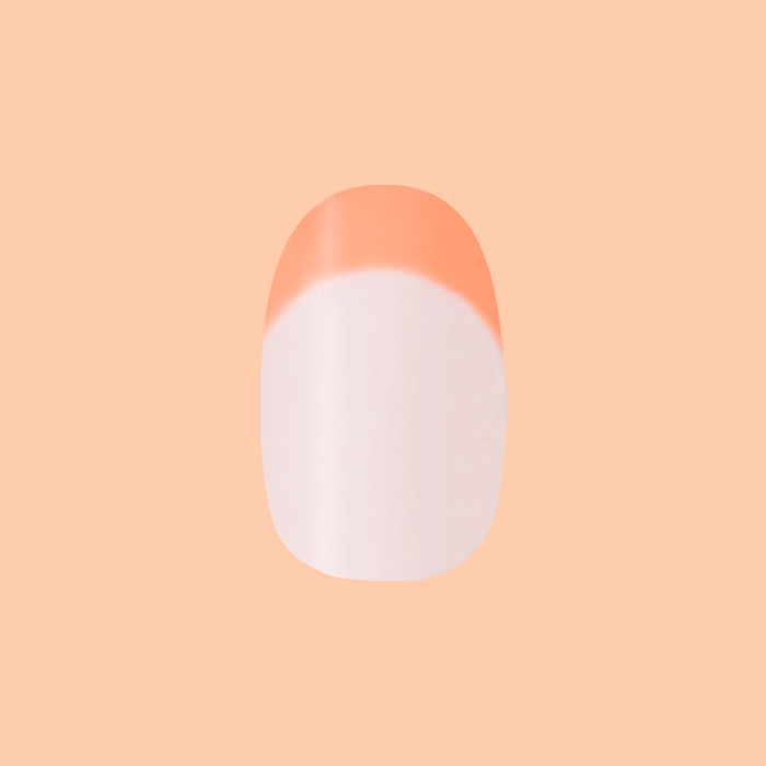 Bounce Back Chrome French - Press-On | Extra Short | Round with shiny orange tangerine tips for easy at-home manicure