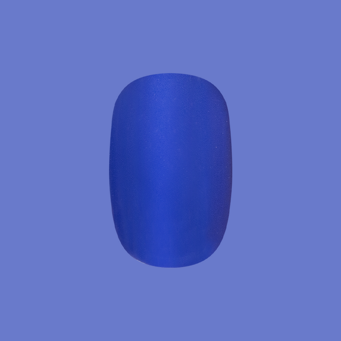 Breezy | Short | Squoval - Tab Press-On nail in vibrant cobalt blue for easy at-home mani with long-lasting polish