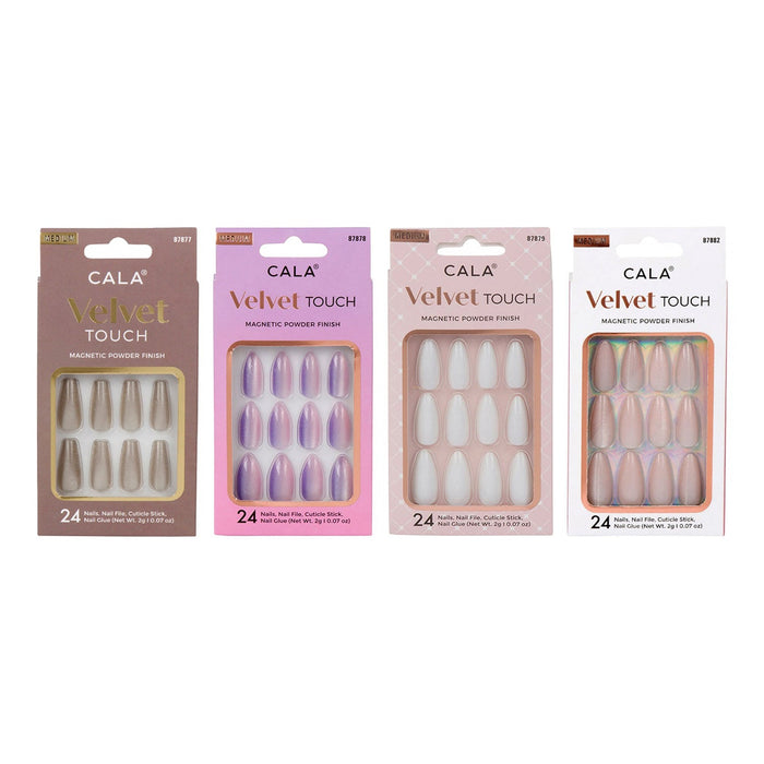 Cala Velvet Touch Magnetic Powder Finish Nails 24 Nails - ikatehouse