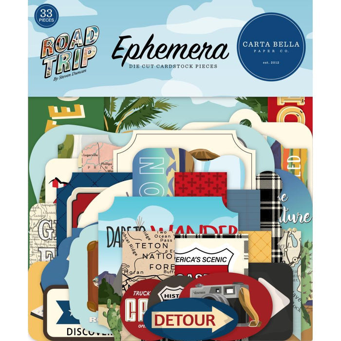 Carta Bella - Cardstock Ephemera - 33/Pkg - Road Trip - Icons. Available at Embellish Away located in Bowmanville Ontario Canada.