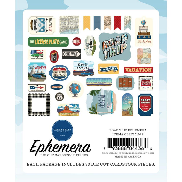 Carta Bella - Cardstock Ephemera - 33/Pkg - Road Trip - Icons. Available at Embellish Away located in Bowmanville Ontario Canada.