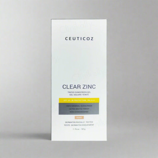 Ceuticoz Clear Zinc Tinted Sunscreen Gel SPF 50 PA++++ (Ivory)