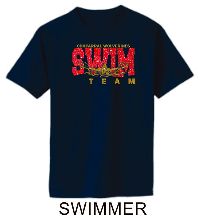 Chap Swim & Dive Swimmer Basic Tee- Matte or Glitter