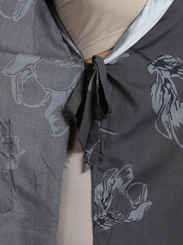 Charcoal mist viscose blend housecoat for women