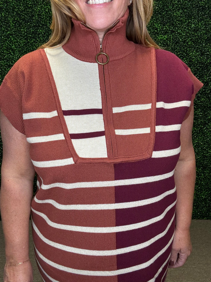 Chestnut Multi Stripes Dress