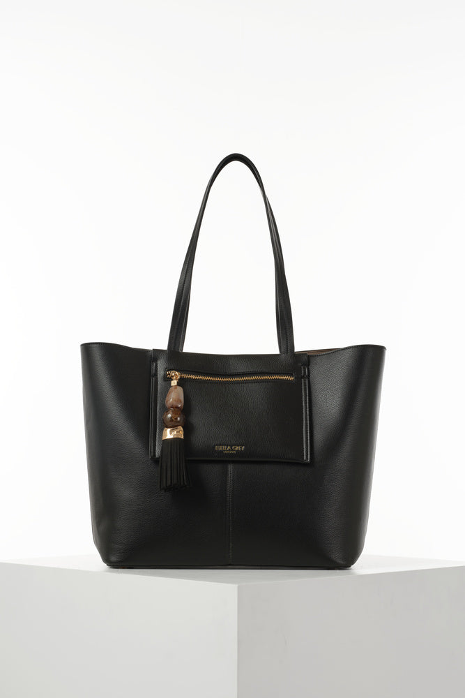 Cindy Black Casual Tote With Laptop Pouch