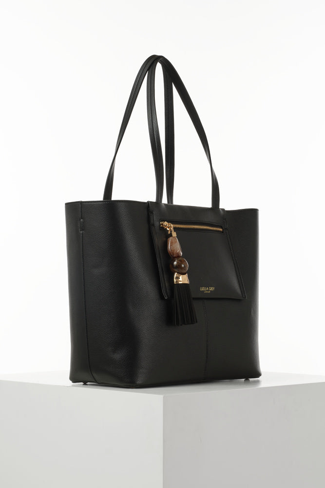 Cindy Black Casual Tote With Laptop Pouch