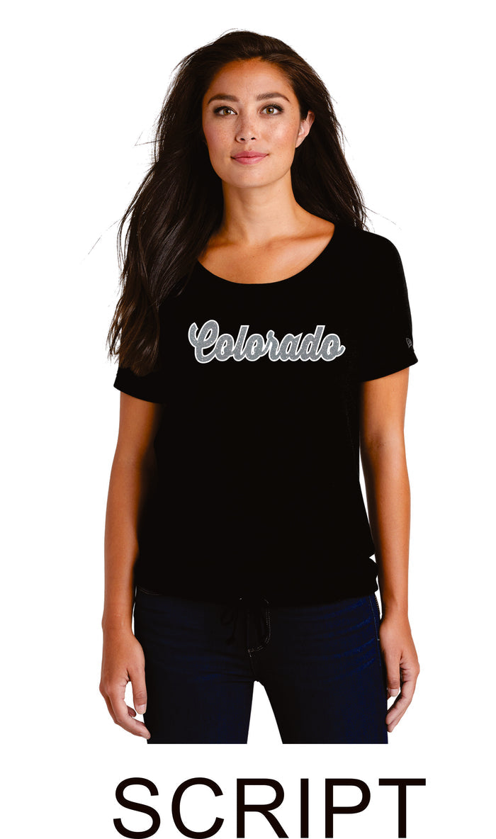 CO Baseball Ladies Cinch Waist Tee- 2 designs- Matte or Glitter